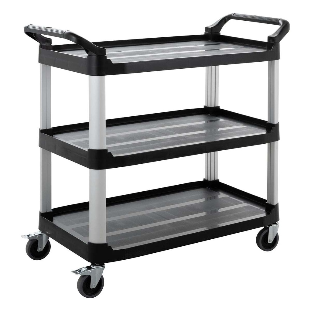 [YK-ST048] Servierwagen Polypropylen Groß mit Rollen, 3 Ebenen, 102 x 50 x 96 cm