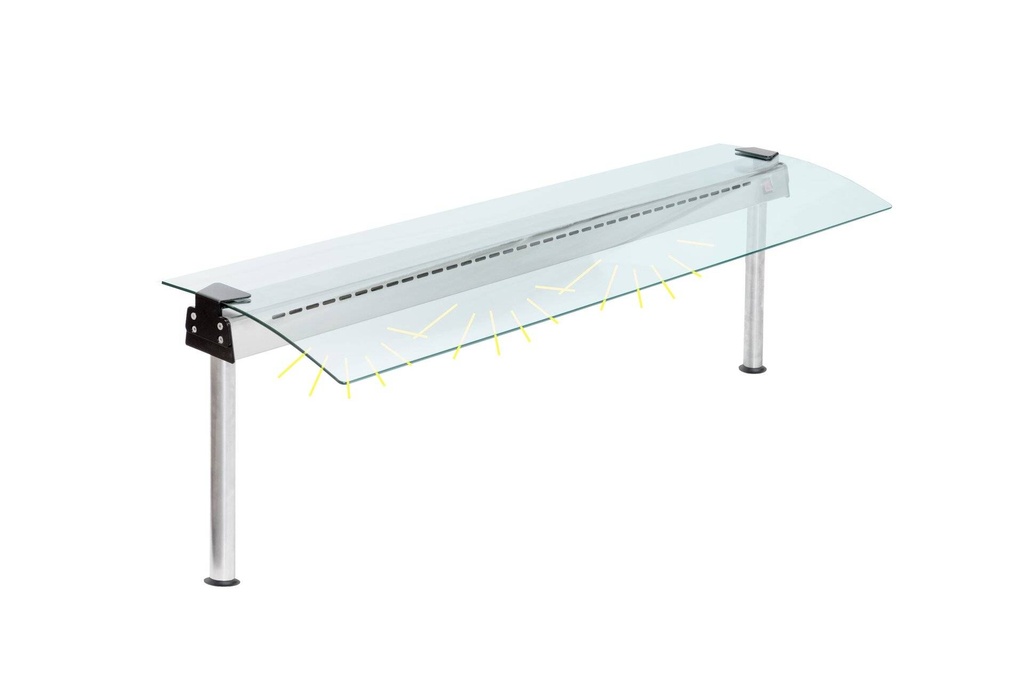 [HSBH-311-RG1] Hustenschutz 3 GN1/1 Einseitiges Glas - Halogenlampe