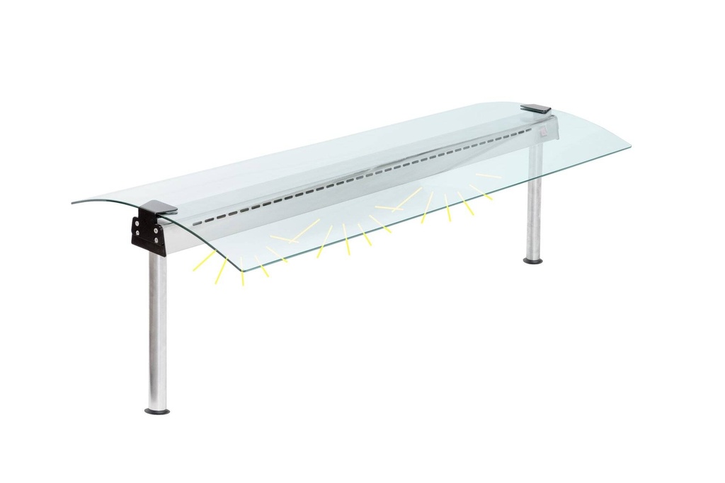 [HSBH-511-RG2] Hustenschutz 5 GN1/1 Beidseitiges Glas - Halogenlampe