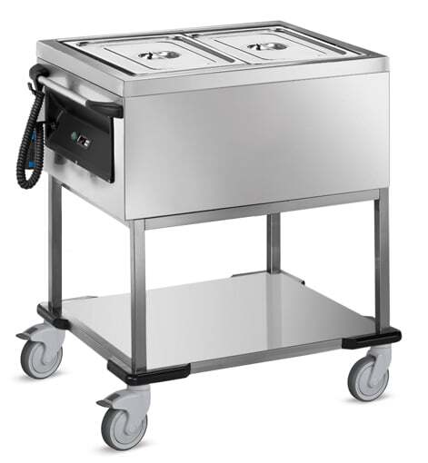 [ART.026.AB/E] Bain-Marie Wagen PROFI mit Trockenheizung 2x GN 1/1