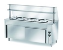 Ausgabe Warmhaltetisch PROFI belüftet mit Schiebetüren 2000x700x890 - 5x GN 1/1