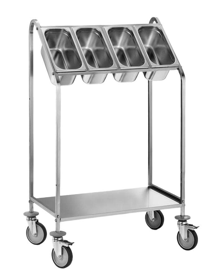 [TGC/2] Besteckwagen PROFI mit einem Ablagebord für 4x GN 1/3-150