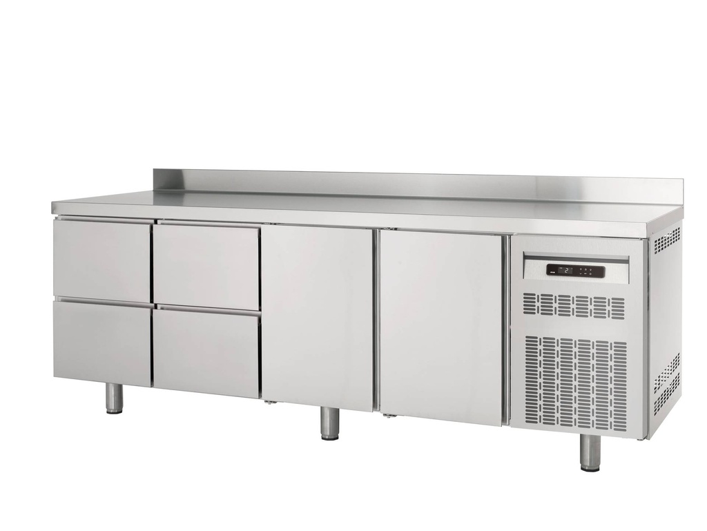 [KTN700-PROFI2/4AK] Kühltisch Profi 2/4 Superior mit Aufkantung - GN 1/1