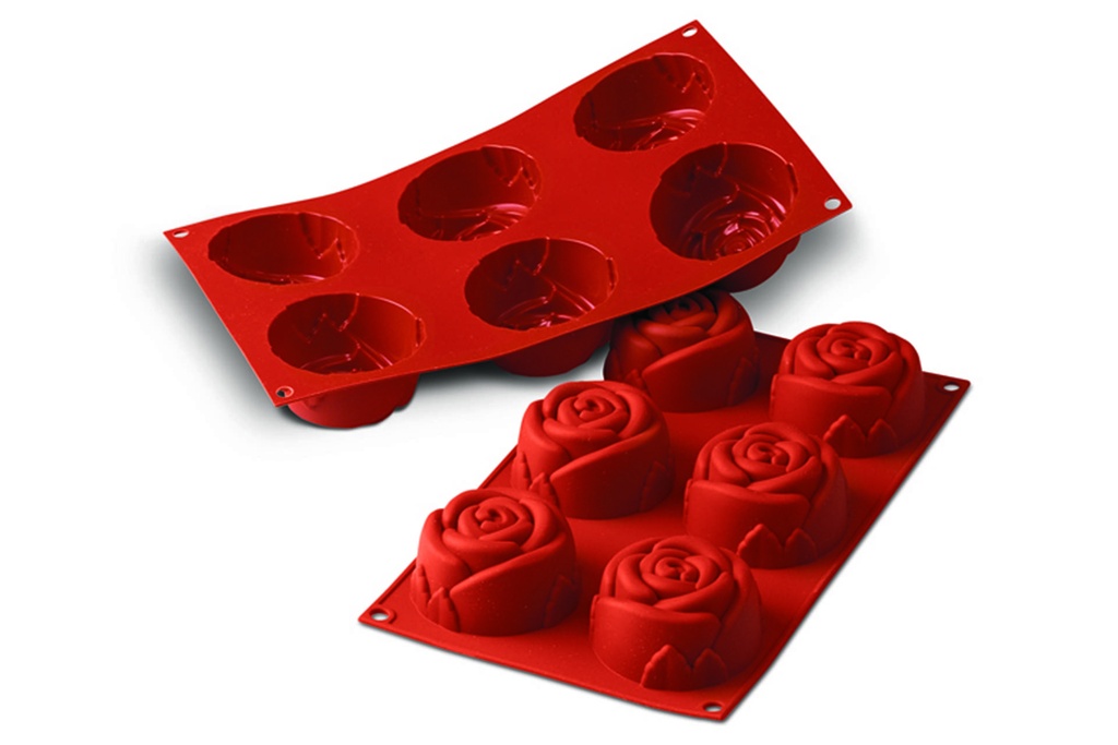 [115094] Silikonbackform Rose, Ø 76 mm, H 40 mm