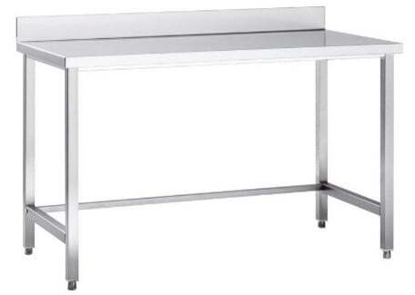 [AT-ECO0770A] Edelstahl Arbeitstisch Eco 7x7 ohne Grundboden mit Aufkantung