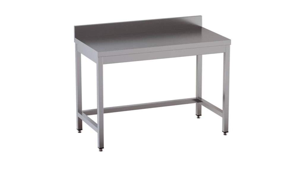 [AT-ECO1860A] Edelstahl Arbeitstisch Eco 18x6 ohne Grundboden mit Aufkantung