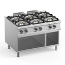 Gasherd  Serie 900 - 120/90 mit offenem Unterbau  - 6 Kochstellen - 33 kW