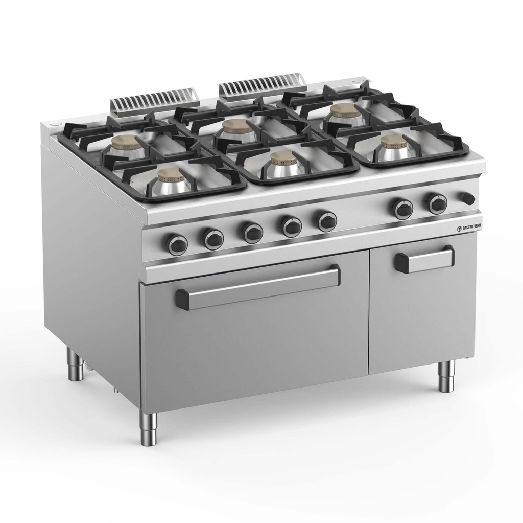 [DXMFB912AFEXXS] Gasherd  Serie 900 - 120/90 mit Elektrobackofen - 6 Kochstellen - 39 kW