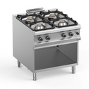 Gasherd  Serie 900 - 80/90 mit offenem Unterbau - 4 Kochstellen - 22 kW