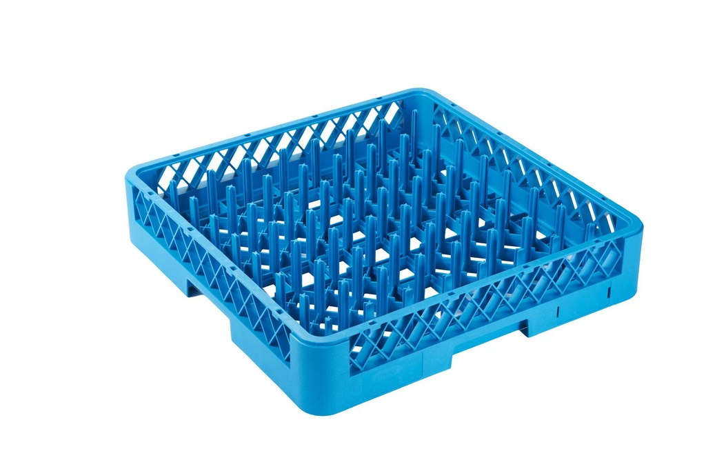 [GSK5050T] Spülkorb 500x500 mm mit hohen Fingern für Teller & Bleche, blau