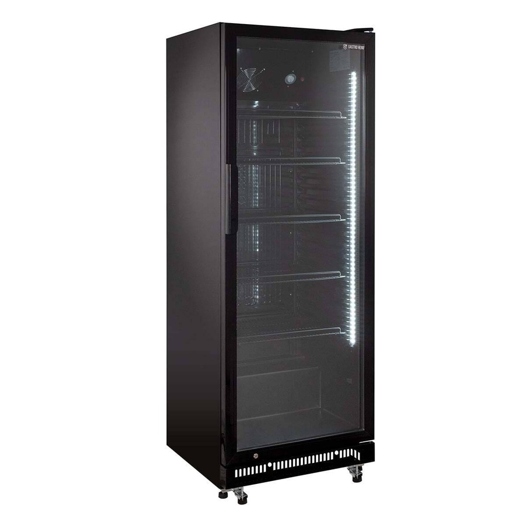 [GKS-360] Getränkekühlschrank GKS-360, 360 Liter Kühlraumvolumen, 5 verstellbare Einlegeböden, Innenbeleuchtung, Abschließbar, Schwarz