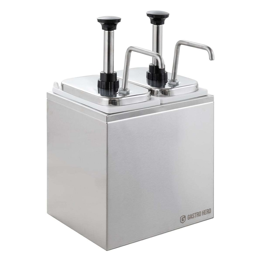 [SSE2X3SS] Saucenspender - 2 x 2 Liter - Dosierpumpe Edelstahl