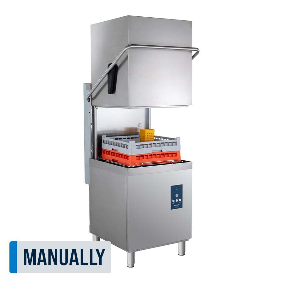 [ECO-HSM54SL] Haubenspülmaschine ECO 54 SL 50x50 cm Korbmaß, mit Reiniger- & Klarspüldosierer, mit Ablaufpumpe, Made in Europe, 400 Volt