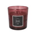 6 x "GALA" 3-Dochtkerze mit Duft Ø 14 cm · 14 cm rot - Silver Stone