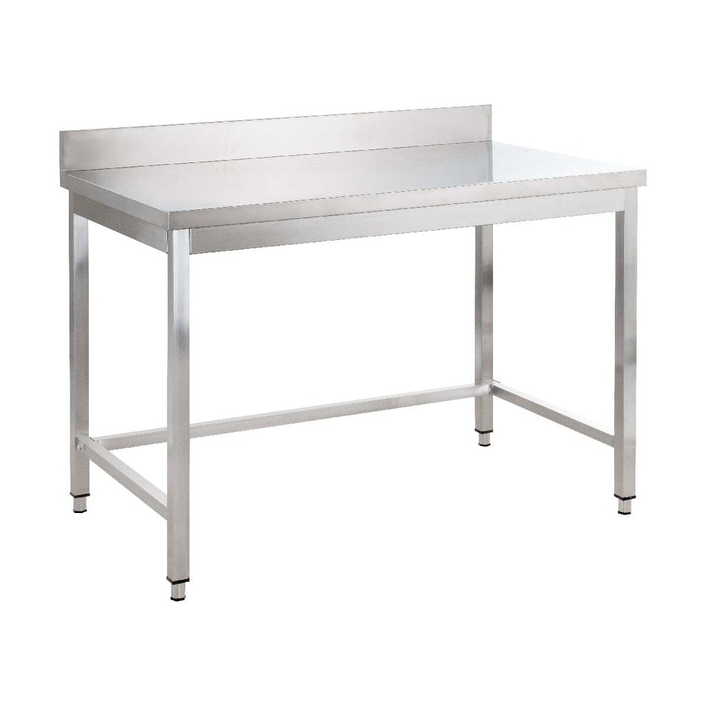 [AT-BASIC12X6A] Edelstahl Arbeitstisch Basic 12x6 mit Aufkantung