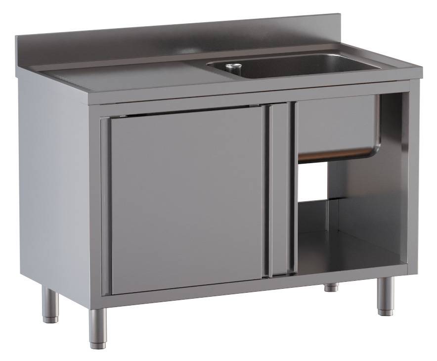 [SPS-ECO140600R1] Spülschrank ECO 14x6 mit 1 Becken rechts