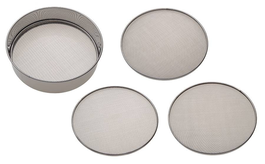 [2174] Schüttsieb mit 4 verschiedenen Einsätzen, 0,5 mm