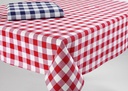 4 x Züchentischdecke, 100 % Baumwolle, rot, Karomuster, 50 x 50 cm