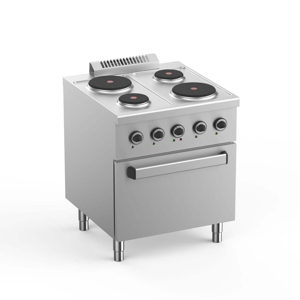 [ELPR77FE] Elektroherd Ecoline Plus 700 - 4 Platten mit Elektrobackofen 13,3 kW