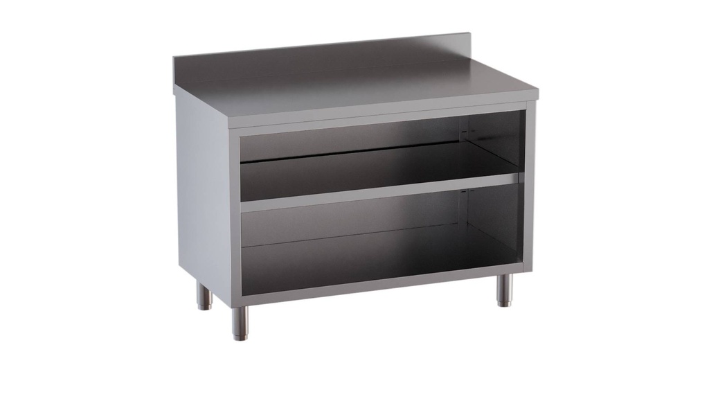 [ASSO-ECO0670A] Edelstahl-Arbeitsschrank ECO 6x7 offen mit Aufkantung