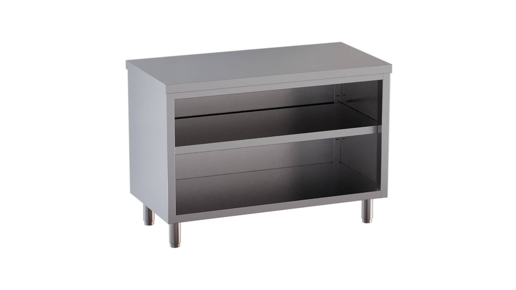 [ASSO-ECO1460] Edelstahl-Arbeitsschrank ECO 14x6 offen ohne Aufkantung