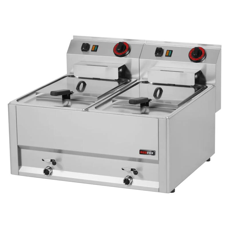 [10114404] KBS Elektro-Fritteuse 2x 8 Liter Becken - Tischgerät