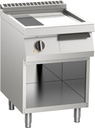 KBS Elektro-Grillplatte geteilt verchromt 7,5kW mit 2 Heizzonen offener Unterbau
