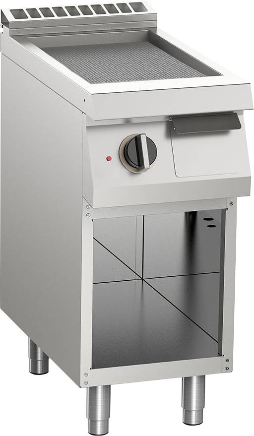 [10412451] KBS Elektro-Grillplatte gerillt aus Edelstahl 5,4kW mit 1 Heizzone offener Unterbau