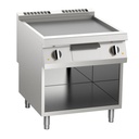 KBS Elektro-Grillplatte glatt aus Edelstahl 10,8kW mit 2 Heizzonen offener Unterbau