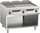 KBS Elektro-Grillplatte geteilt aus Edelstahl 16,2kW mit 3 Heizzonen offener Unterbau