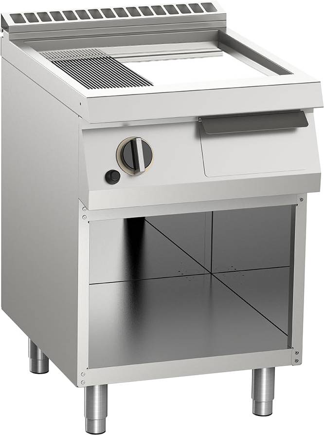 [10422415] KBS Gas-Grillplatte geteilt verchromt 7,5kW mit 2 Heizzonen offener Unterbau