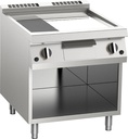 KBS Gas-Grillplatte geteilt verchromt 14kW mit 2 Heizzonen offener Unterbau