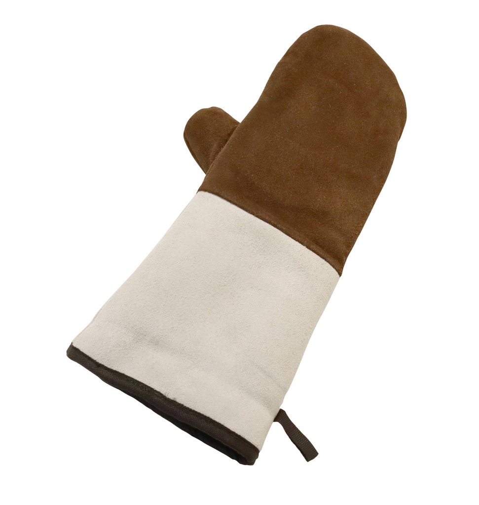 [310115] Backhandschuhe aus Leder, 390 x 130 mm, braun, grau