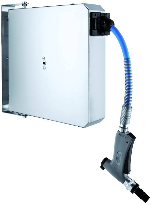 [20930017] KBS Waschbrause mit 6 m Schlauch Schlauchaufroller, Handbrause