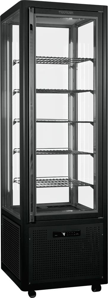 [23511370] KBS Panoramavitrine Snelle 360 R LED (anthrazit) 7 runde Glasablagen