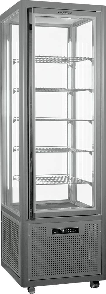 [23511374] KBS Panoramavitrine Snelle 360 G LED (lichtgrau) 5 Roste