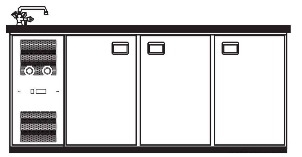 [304175] KBS Getränketheke London mit 1 Becken links