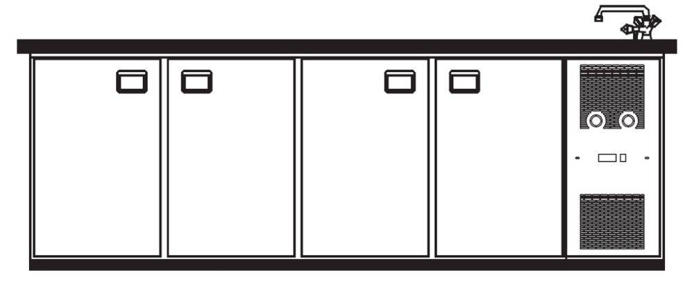 [304176] KBS Getränketheke Palermo mit 1 Becken rechts