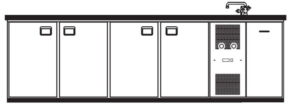 [304190] KBS Getränketheke Napoli mit 2 Becken rechts
