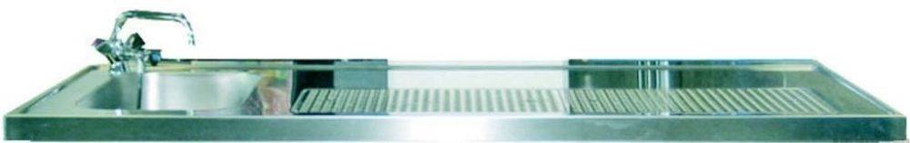 [304201] KBS Schanktischabdeckung 1600x700mm mit Aufkantung 1 Becken links