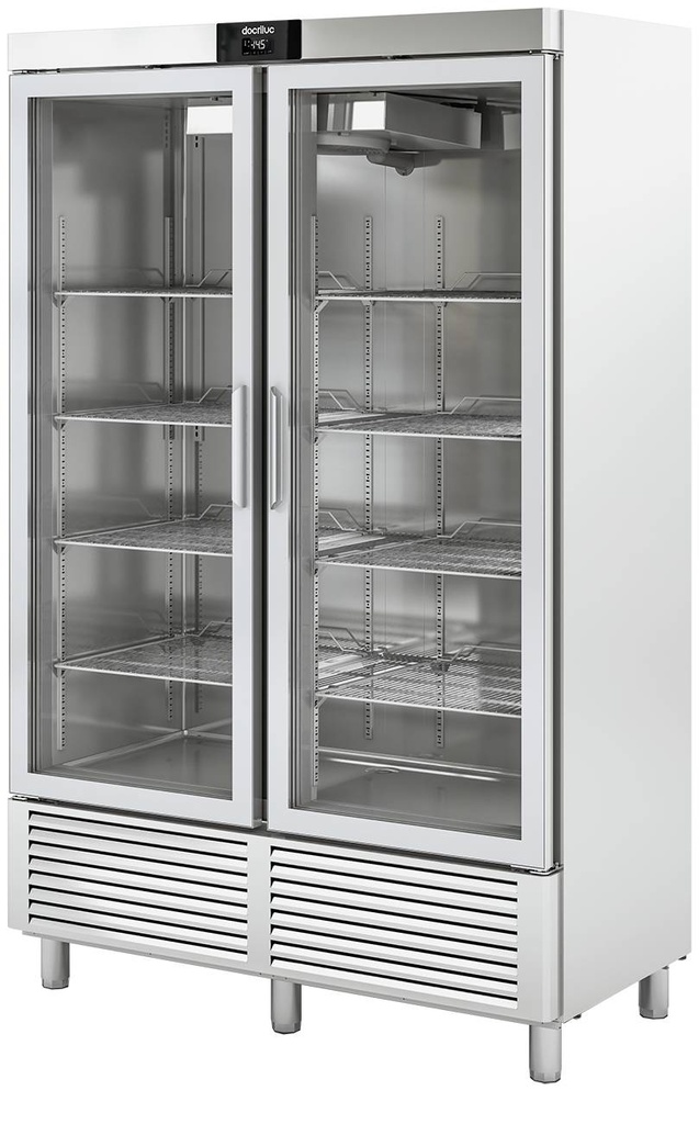 [50309] KBS Edelstahtieflkühlschrank mit Glastüren TKU 1300 G