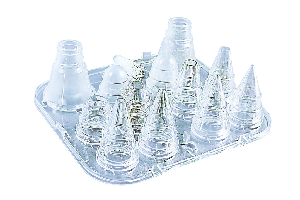 [196600] Tüllenkassetten-Set aus Polycarbonat, Ø 1–15 mm