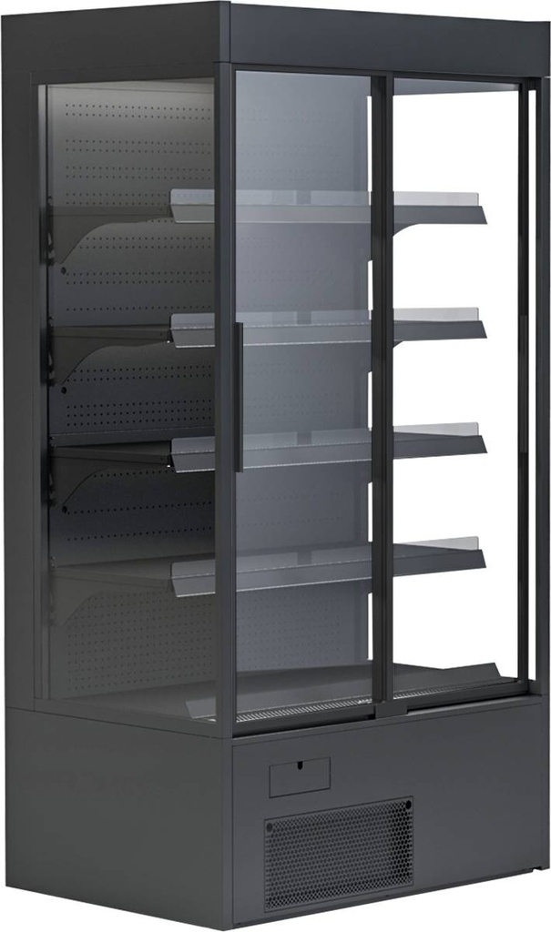 [581106] KBS Wandkühlregal Variant 107 Black Line mit Glasschiebetüren