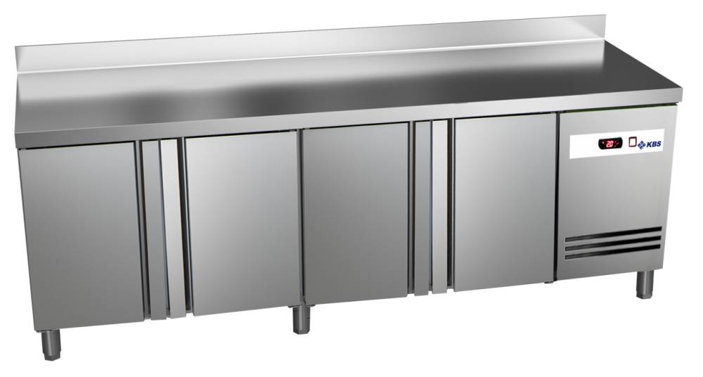 [60221025] KBS Kühltisch Ready KT4000 mit Arbeitsplatte, Aufkantung 4 Türen