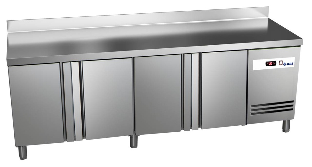 [60221042] KBS Kühltisch Ready KT4610 mit Arbeitsplatte, Aufkantung 4 Türen
