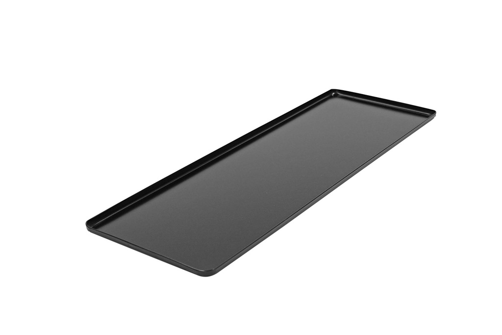 [154095] Ausstell-/Thekenblech aus Aluminium, 600 mm × 200 mm × 10 mm, schwarz