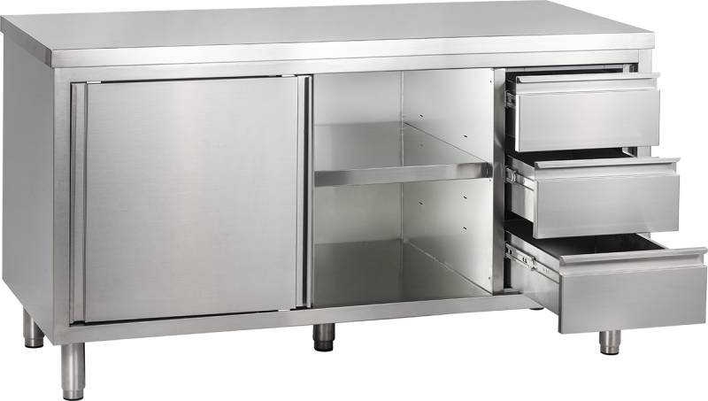 [90410202] KBS Arbeitsschrank mit Schiebetüren und Schubladenblock B 180cm x T 60cm