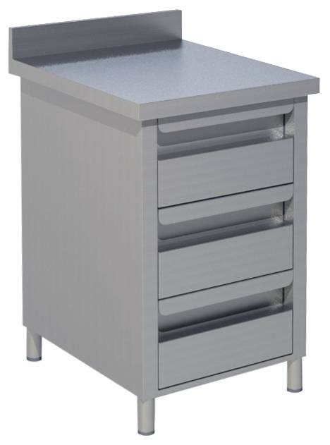 [90611101] KBS Schubladenschrank 3 Schubladen BxT 50x60cm Aufkantung