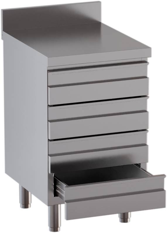 [90621103] KBS Schubladenschrank 4 Schubladen BxT 50x70cm mit Aufkantung