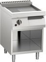 KBS Gas-Grillplatte glatt aus Edelstahl 9kW mit 1 Heizzone offener Unterbau